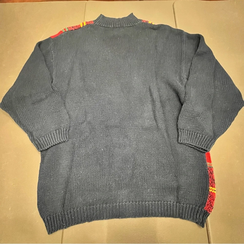 Vintage Leslie Fay Sweater Thick Plaid Ugly Christmas Cotton Blend 90s Womens XL